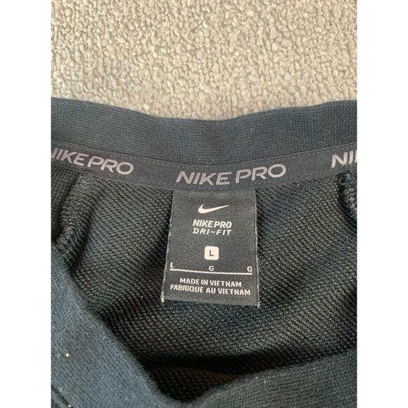 Nike Pro Get Fit Striped Cropped Sweatshirt Dri Fit Crewneck Black Multi Large - Picture 7 of 10